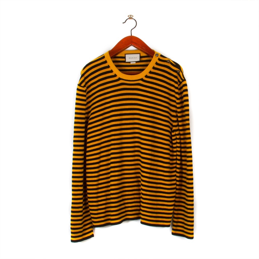 Luxurious Black and Yellow Stripped Gucci Sweater